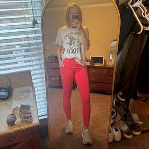 Vibrant Red High-Waisted Leggings